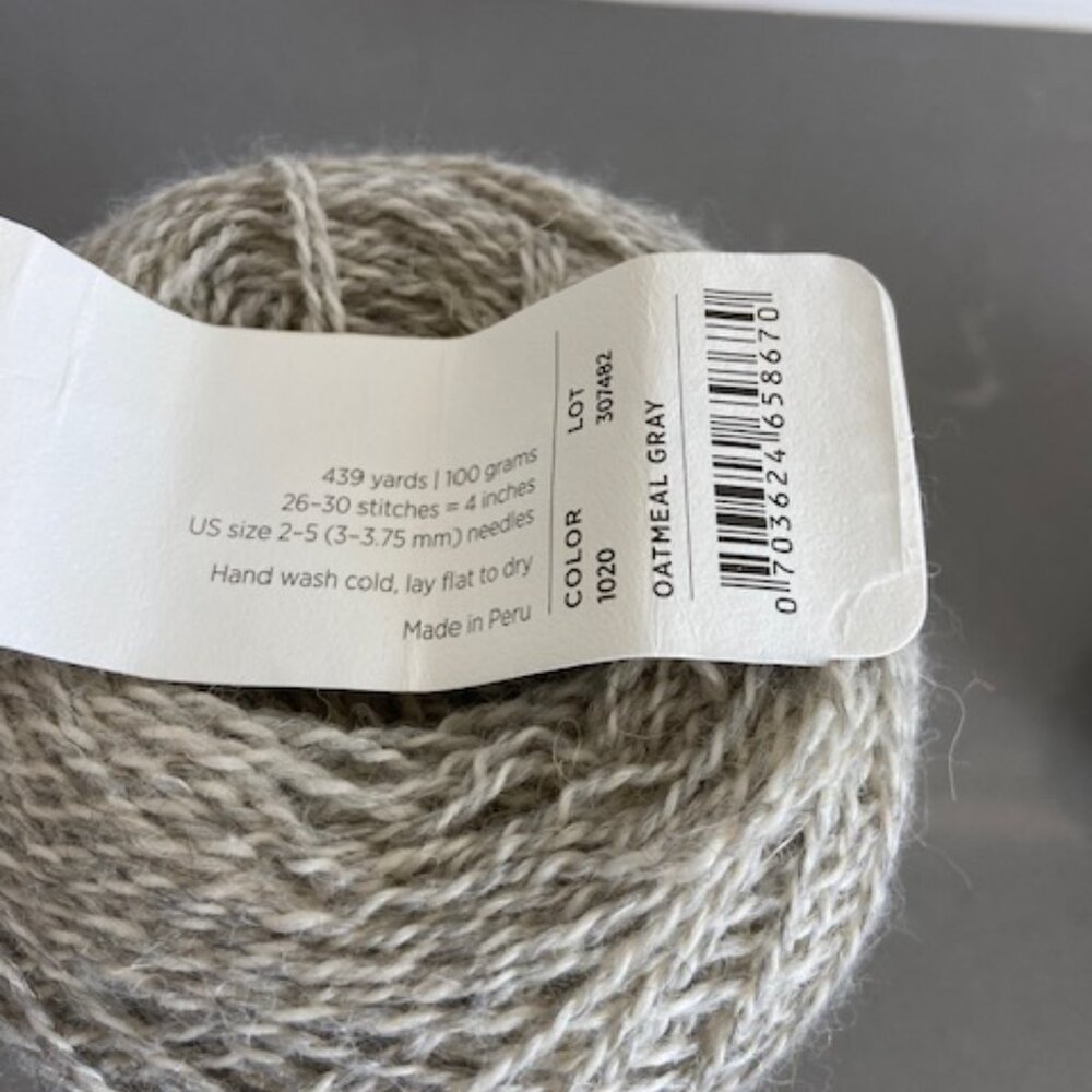 Purl Soho Linen Quill Yarn in "Oatmeal Gray" - Picture 4 of 4